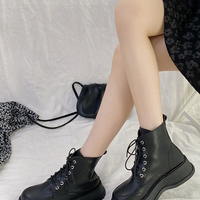Fashion Lace-Up Round Toe Chelsea - Thumbnail 2