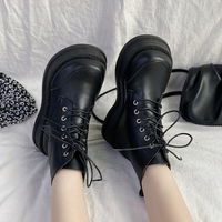 Fashion Lace-Up Round Toe Chelsea - Thumbnail 3