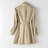 Women's Single Breasted Mid Long Trench Coat - Thumbnail 4