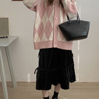 Diamond Knitted Sweater Cardigan - Thumbnail 6