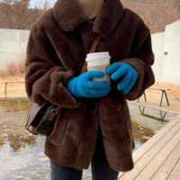 Retro Vintage Women's Faux Fur Coat - Thumbnail 3