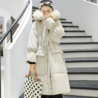 Warm Women's Fluffy Winter Coat Parka with Fur - Thumbnail 3