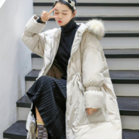 Warm Women's Fluffy Winter Coat Parka with Fur - Thumbnail 4