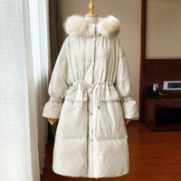 Warm Women's Fluffy Winter Coat Parka with Fur - Thumbnail 2