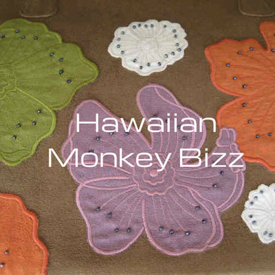 "brown - studded flowers" designer island bag