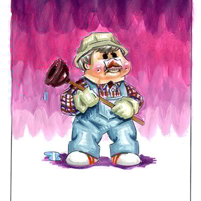 Bleak zeke / uncloggin' dwayne color rough - horrorible kids - series 6 2021 - Thumbnail 4