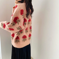 Chic Flower Floral Pullover Knitted Sweater - Thumbnail 4