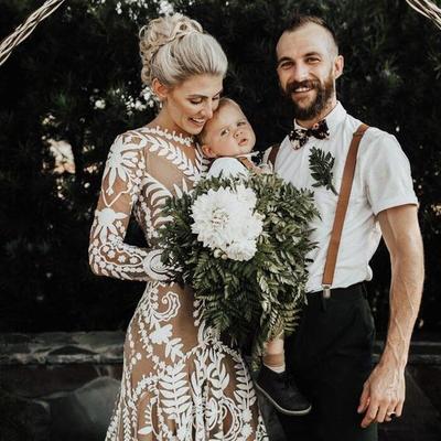 Bohemian wedding dress, mermaid wedding dress, lace wedding gown,1228 - Thumbnail 2