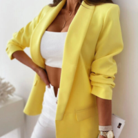 Casual Solid Color Long-Sleeved Jacket - Thumbnail 1