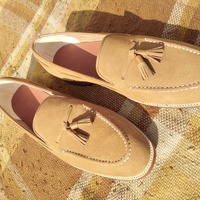 Christmas Hot Sale Brown Tassels Loafer Suede Shoes - Thumbnail 1