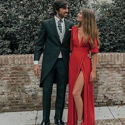 Deep v-neck a-line prom dress with split 5969 - Thumbnail 2