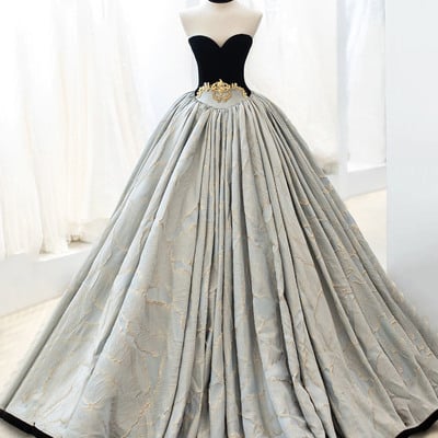 Amazing strapless lace long prom dress formal gown - Thumbnail 5