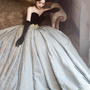 Amazing strapless lace long prom dress formal gown-1