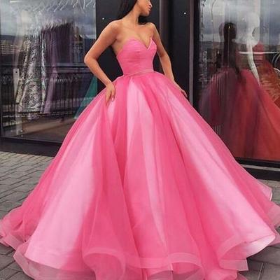Hot pink sewwtheat ball gown prom dress formal dress - Thumbnail 3