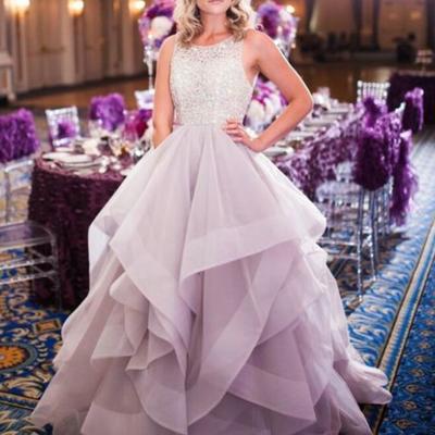 Vintage fashion lilac organza tiered prom dress - Thumbnail 2