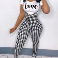 Temperament Letter Printing Suit - Thumbnail 2