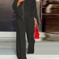 Solid Color Fashion Casual Two-Piece Suit - Thumbnail 2