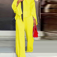 Solid Color Fashion Casual Two-Piece Suit - Thumbnail 1