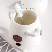Funny 3D Cat Mug With Spoon And Lid - Thumbnail 6
