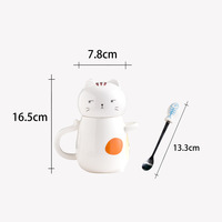 Funny 3D Cat Mug With Spoon And Lid - Thumbnail 7