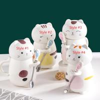 Funny 3D Cat Mug With Spoon And Lid - Thumbnail 8