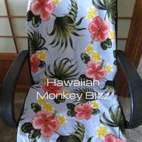 "LIGHT BLUE - PLUMERIA HIBISCUS" Hawaiian Car Seat Covers - 2PC (BARK CLOTH) - Thumbnail 1
