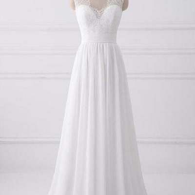 Simple mermaid chiffon wedding dress,boho lace wedding dress - Thumbnail 2