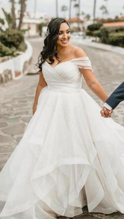 Off Shoulder Plus Size Wedding Dress,Bridal Dress