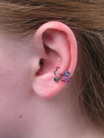Mini Niobium Rainbow Ear Cuffs