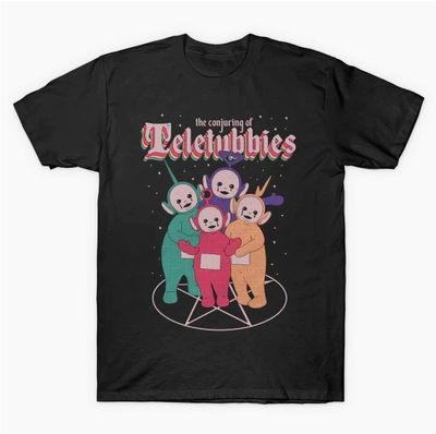 Free Shipping-90s THE CONJURING OF TELETUBBIES TEE