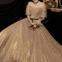 Cute tulle long prom dress A line evening gown - Thumbnail 8