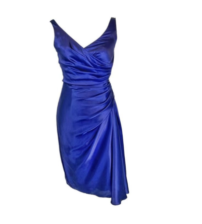 V Neck Knee Length Mother of the Bride Dresses Royal Blue 