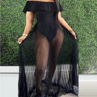 Solid Color Women'S Wrapped Breast Sexy Dress - Thumbnail 2