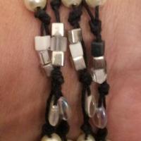 Black & White Long Beaded Necklace - Thumbnail 1
