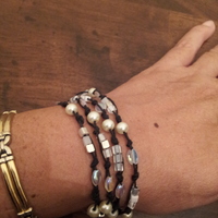 Black & White Long Beaded Necklace - Thumbnail 2