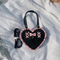  Japanese Gothic Cute Girl Cross Student PU Heart Love Shoulder Messenger Bag - Thumbnail 4