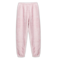 Pink Little Bunny Rabbit Thick Winter Plush Velvet Fleece Pajamas Sleepwear Long Sleeve Hoddies & Pants - Thumbnail 4