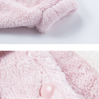 Pink Little Bunny Rabbit Thick Winter Plush Velvet Fleece Pajamas Sleepwear Long Sleeve Hoddies & Pants - Thumbnail 6