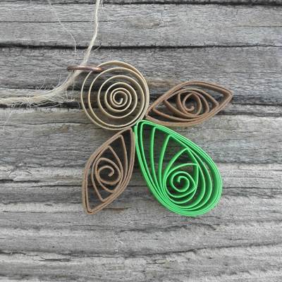 Petite angel ornament bright green