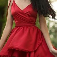Cute Red Short Homecoming Dresses - Thumbnail 1