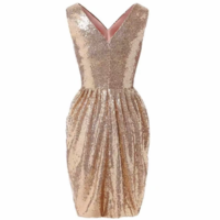 V Neck Short Bridesmaid Dresses - Thumbnail 1