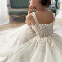 Straps Wedding Dresses Bridal Gown with Lace - Thumbnail 1