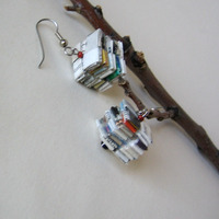 Stack of Books Earrings - Eco Chic - Thumbnail 2