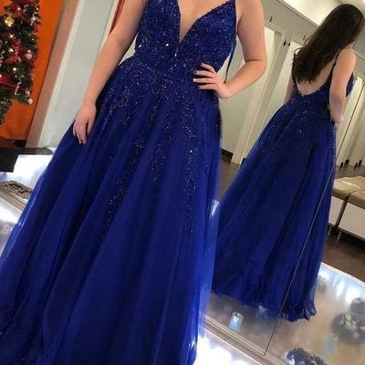 A-line spaghetti straps prom evening dress - Thumbnail 5