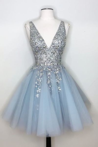 Cute Beading V-Neck Dresses,Short Prom Dresses,Cheap Homecoming Dresses, Graduation Dress, Formal Women Dress,Homecoming Dress,1245