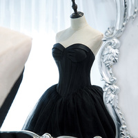 Black tulle long ball gown dress black evening gown - Thumbnail 1