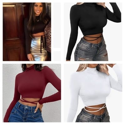 Long sleeve accent crop-td - Thumbnail 4