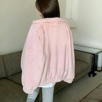 Pastel Pink Fleece Cardigan Coat - Thumbnail 4