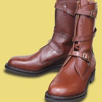 Men New Tan Handmade Leather TANKER Boots. - Thumbnail 1