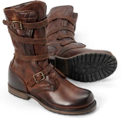 Brown Leather TANKER Boots.